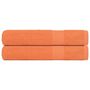 Voir la diapositive 1 : VIDAXL Serviettes de sauna 2 pcs orange 80x200 cm 360 g m² 100% coton