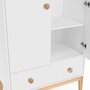 Voir la diapositive 5 : ID MARKET Armoire enfant 2 portes JACOB avec tiroir blanc et bois
