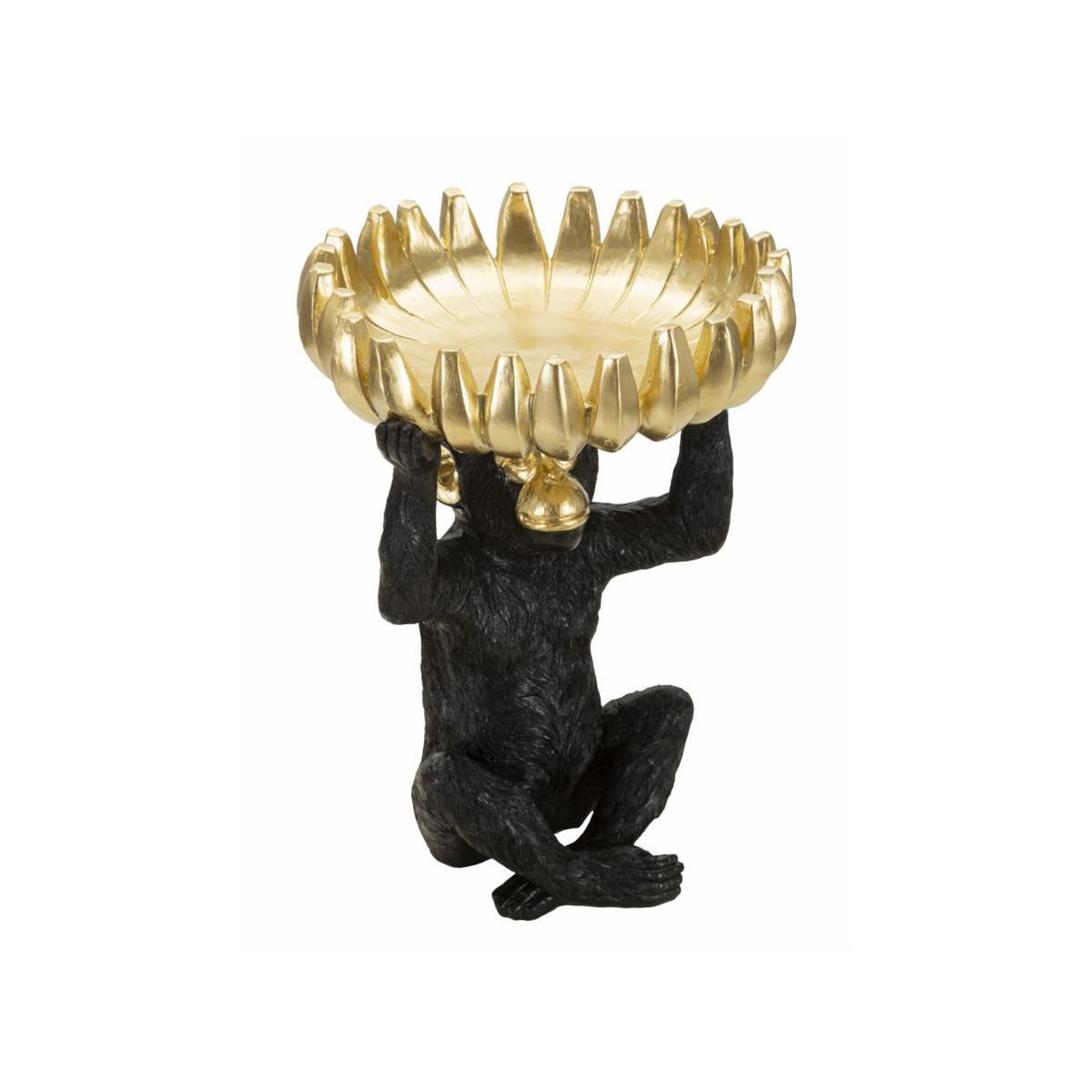 Voir la diapositive 2 : Paris Prix Vide-poche statuette singe  banane  31cm noir & or