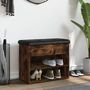 Voir la diapositive 3 : VIDAXL Banc a chaussures chene fume 62x32x50 cm bois d'ingenierie