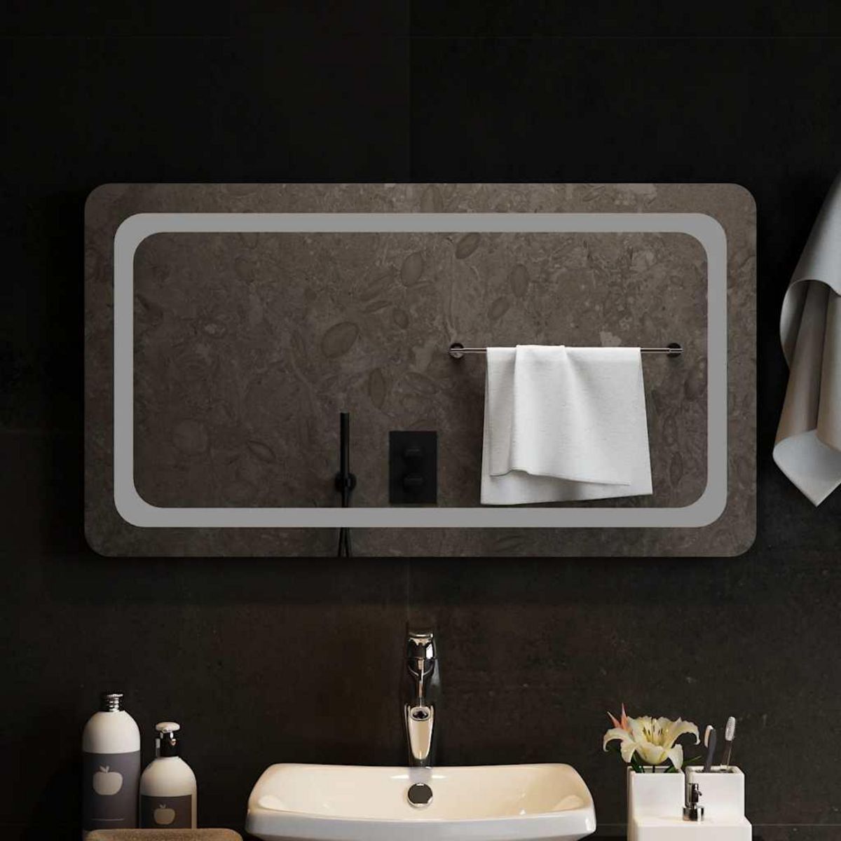 VIDAXL Miroir de salle de bain a LED 90x50 cm