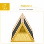 Voir la diapositive 6 : PAWHUT Clapier triangulaire de sol enclos extérieur niche double porte dim. 116L x 62l x 53H cm bois massif pin