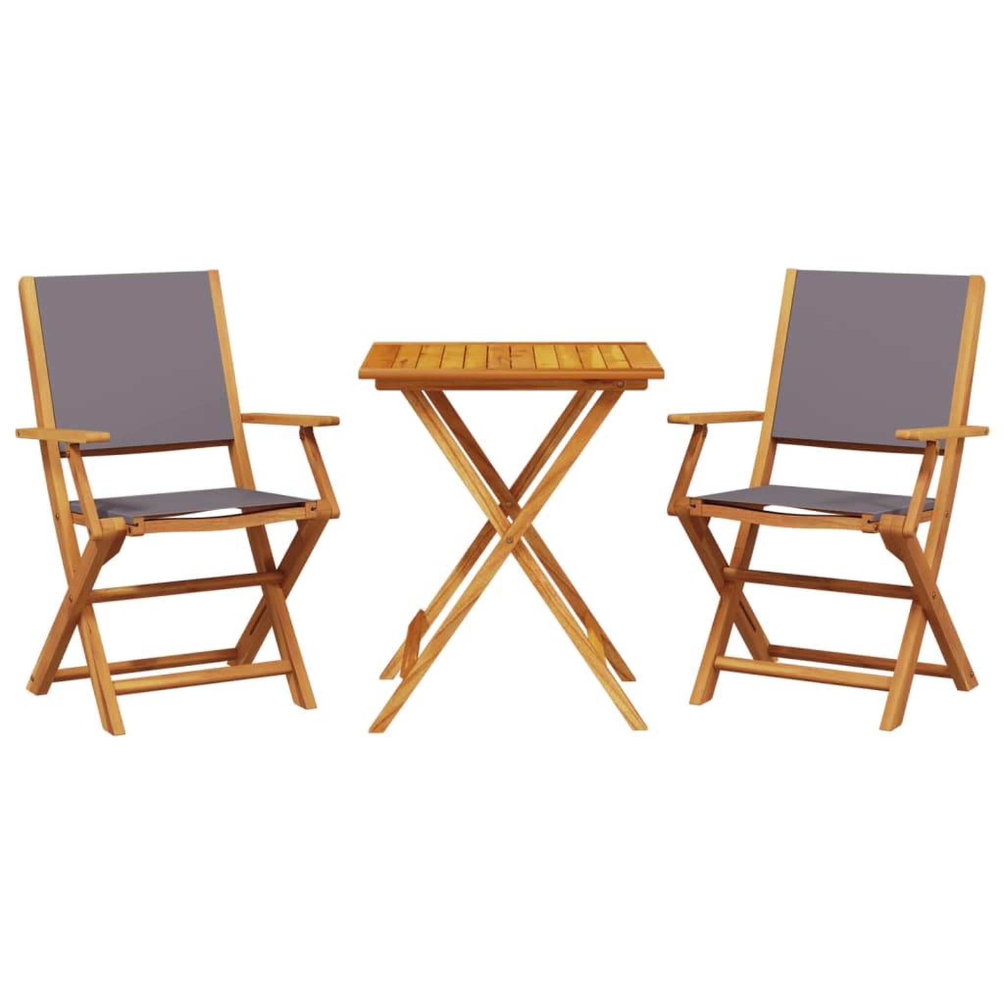 Voir la diapositive 2 : VIDAXL Ensemble de bistro 3 pcs anthracite tissu et bois massif