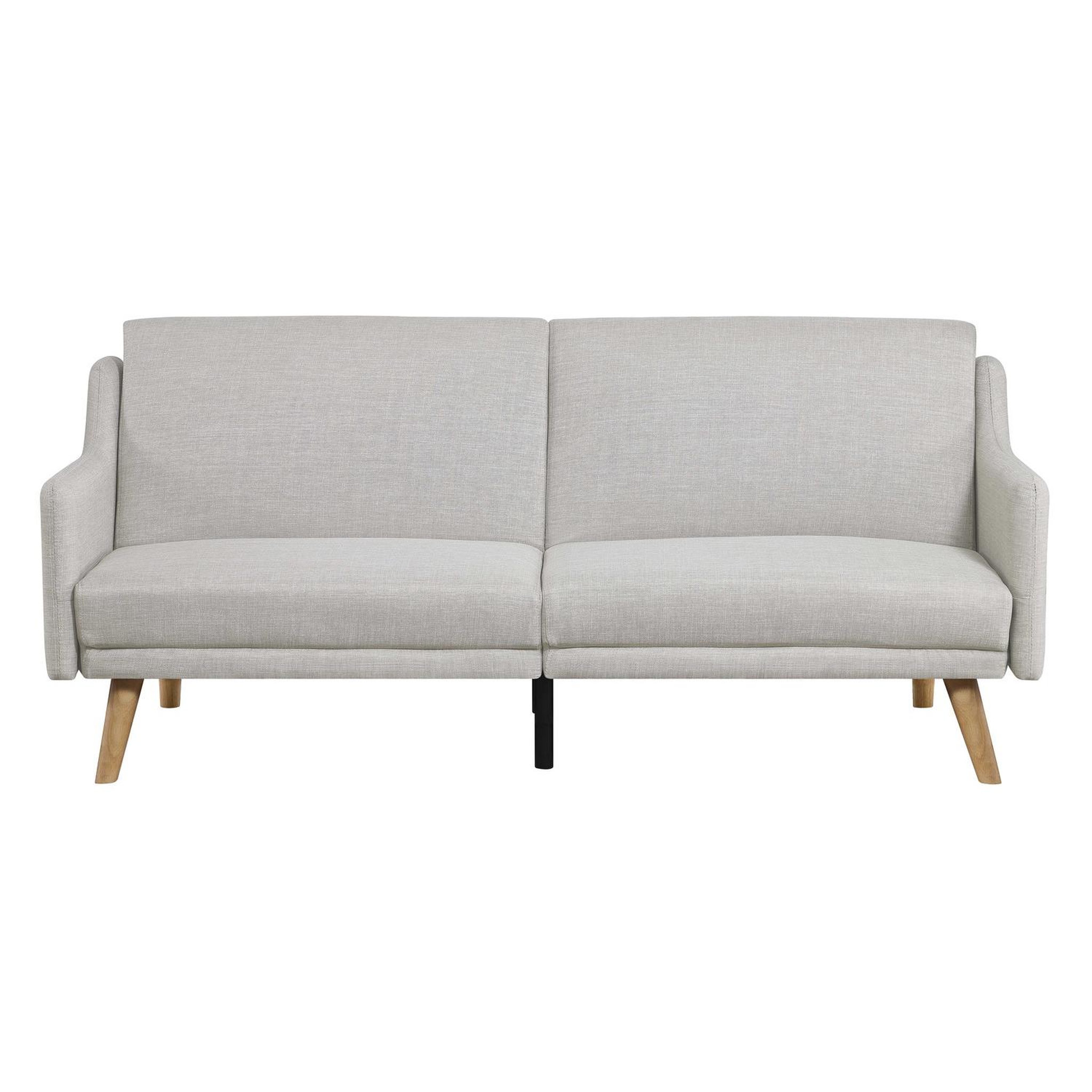 Voir la diapositive 1 : CONCEPT USINE Canapé scandinave convertible 3 places en tissu gris clair ESTER