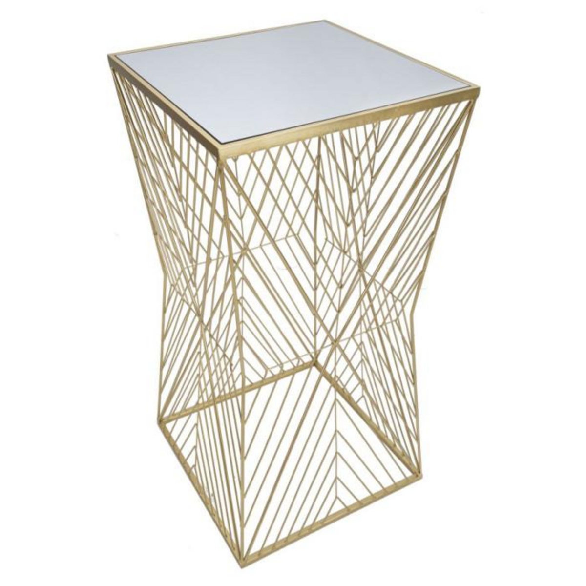 Paris Prix Table d'Appoint Carrée Design  Lines  100cm Or