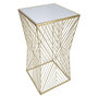 Voir la diapositive 2 : Paris Prix Table d'Appoint Carrée Design  Lines  100cm Or
