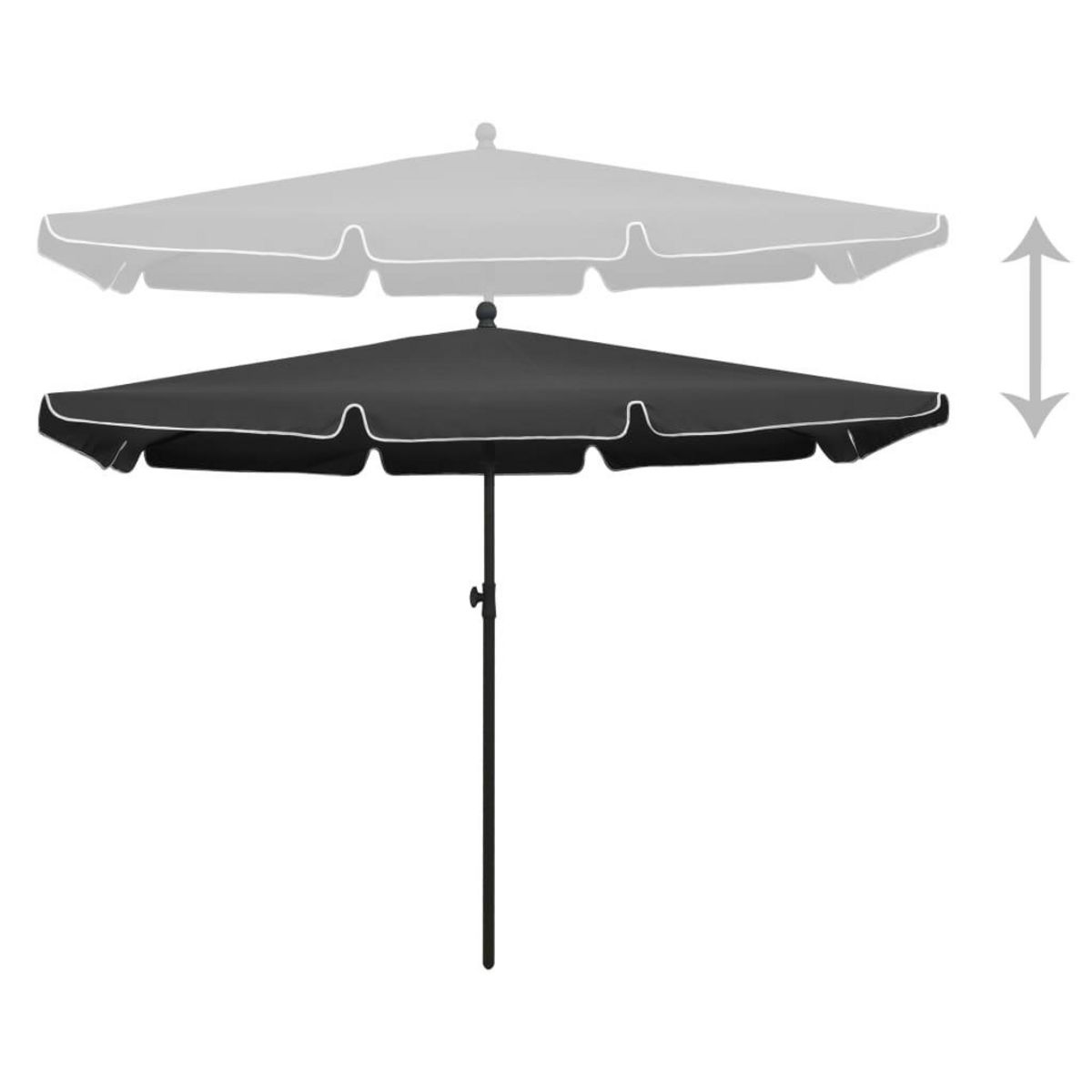 VIDAXL Parasol de jardin avec mat 210x140 cm Anthracite