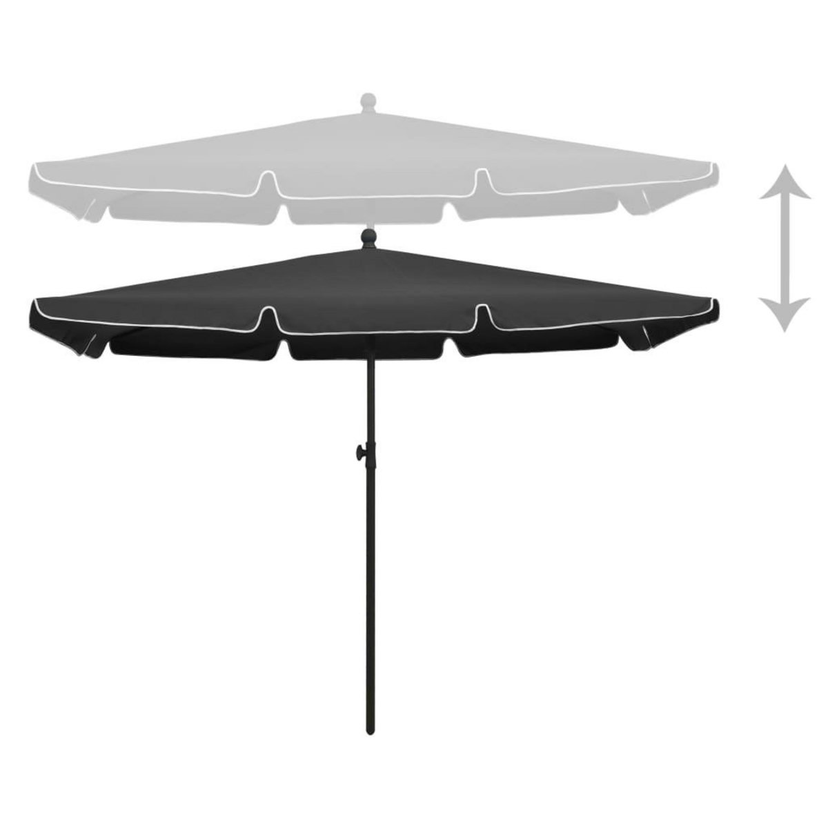 VIDAXL Parasol de jardin avec mat 210x140 cm Anthracite