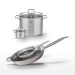 ELO Lot 2 Faitouts 26/14cm et 2 Poêles 32/24cm Elo Relief Solution