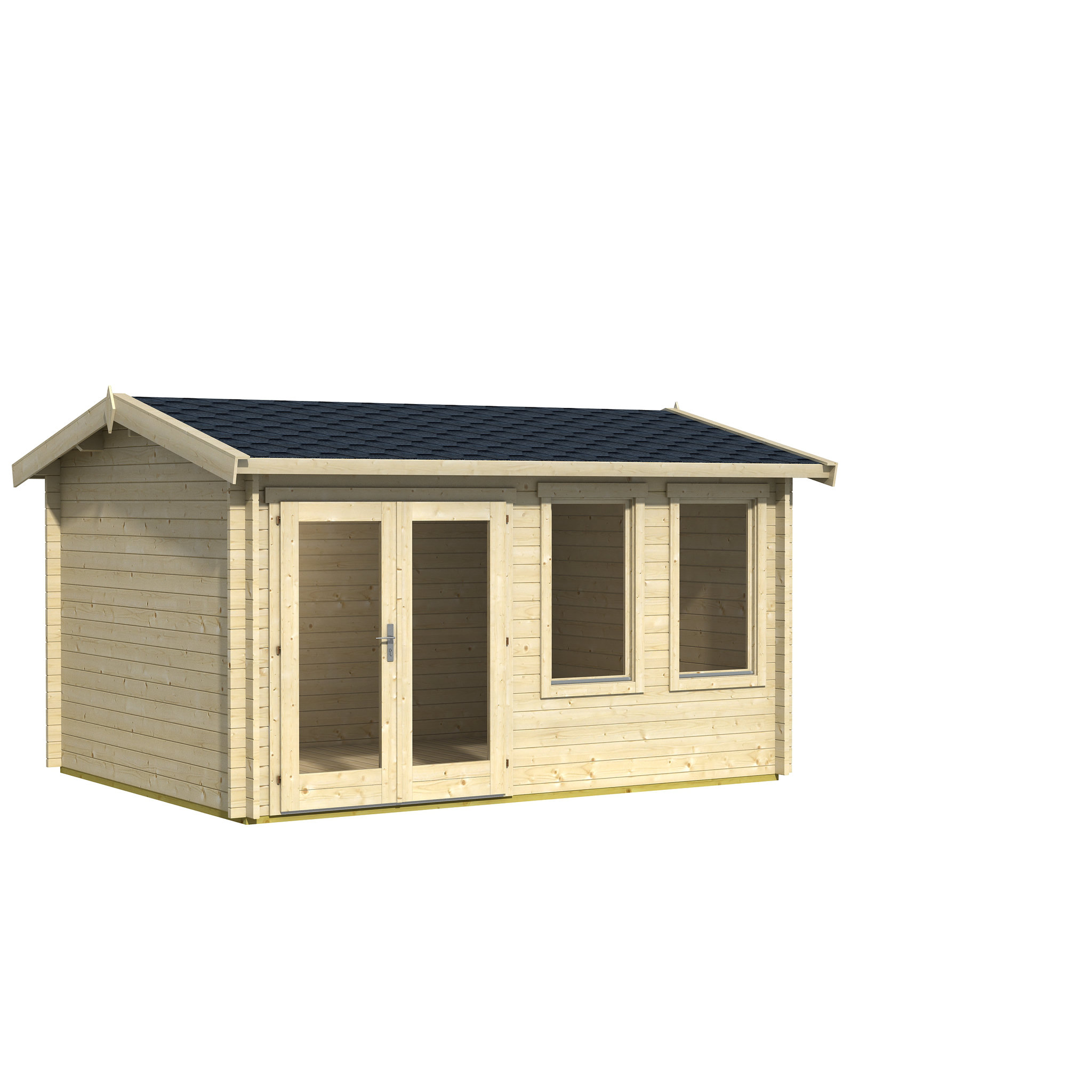 Voir la diapositive 2 : Abri de jardin bois MEUSE / 11.20m² / 40mm