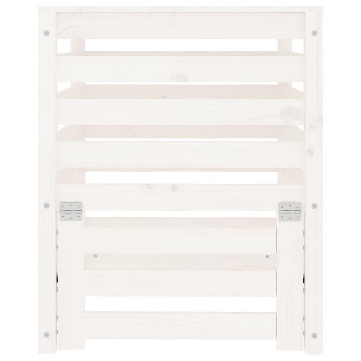 VIDAXL Composteur Blanc 63,5x63,5x77,5 cm Bois massif de pin