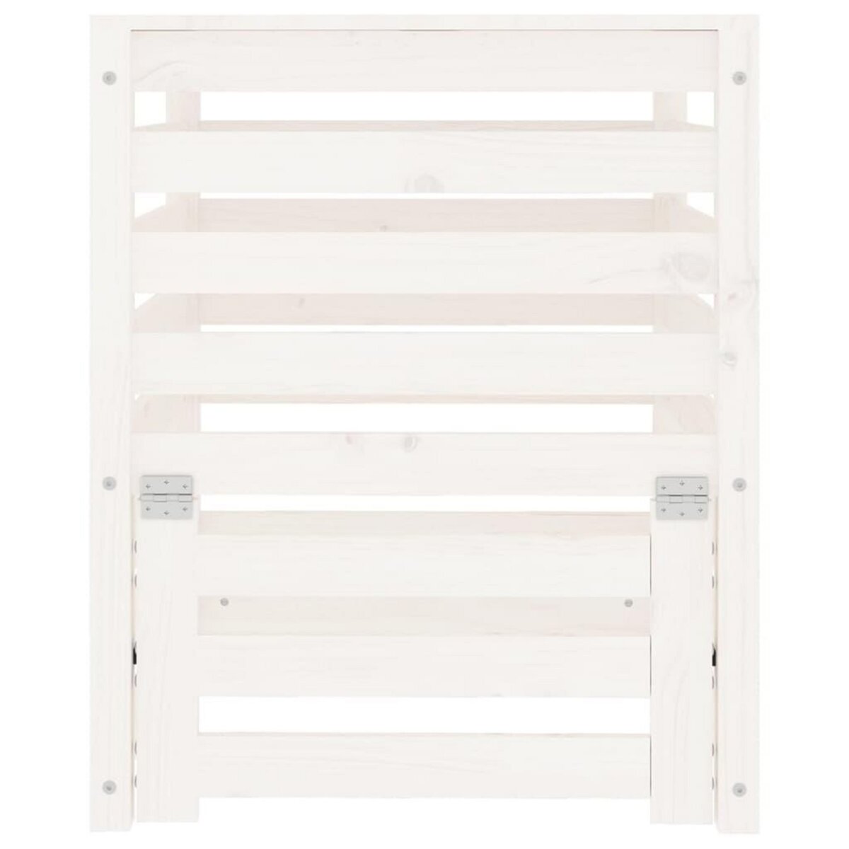 VIDAXL Composteur Blanc 63,5x63,5x77,5 cm Bois massif de pin