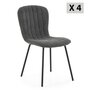 Voir la diapositive 1 : VS VENTA-STOCK Pack 4 chaises Lucky recouvertes de tissu gris foncé