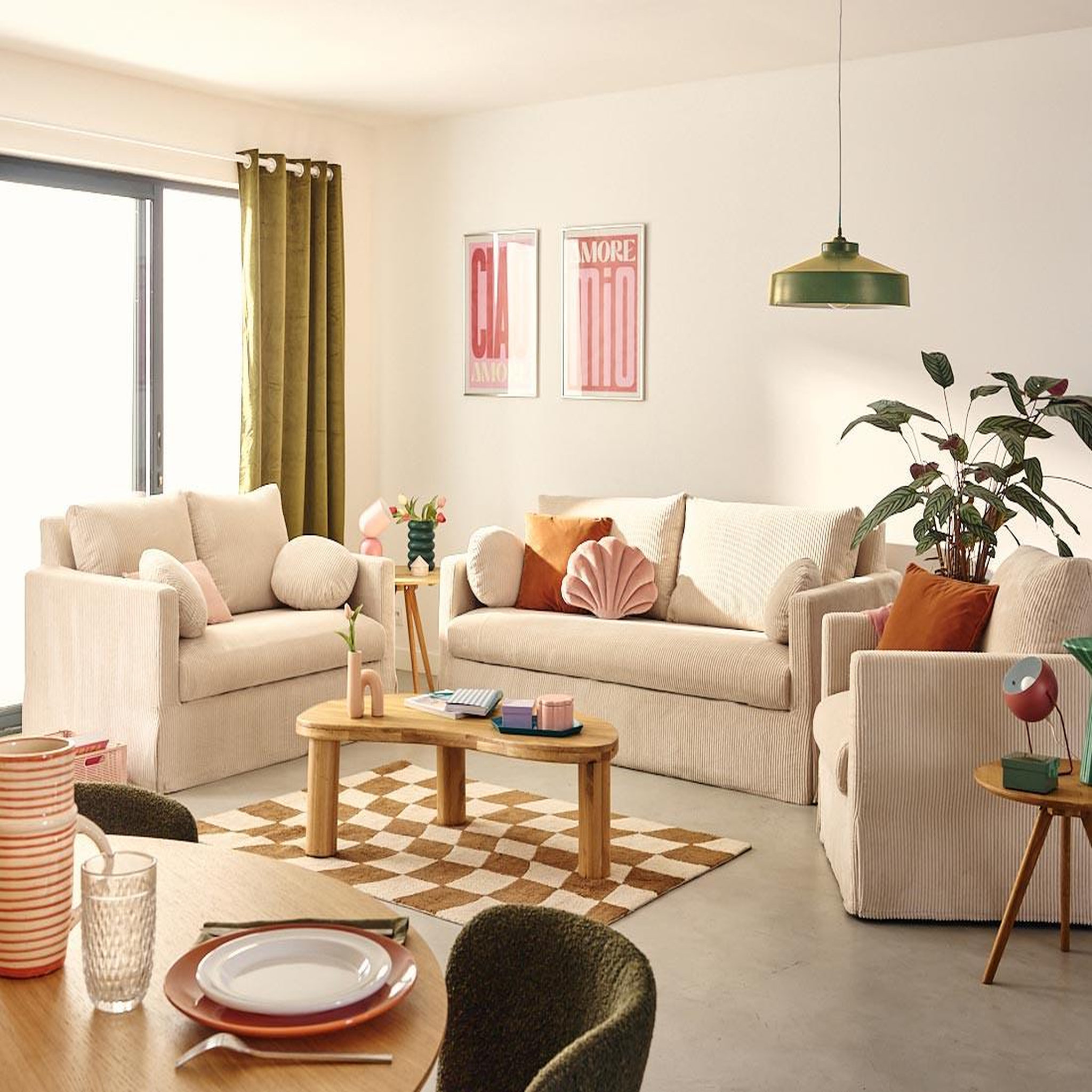 Voir la diapositive 2 : LISA DESIGN Serena - fauteuil déhoussable en velours côtelé