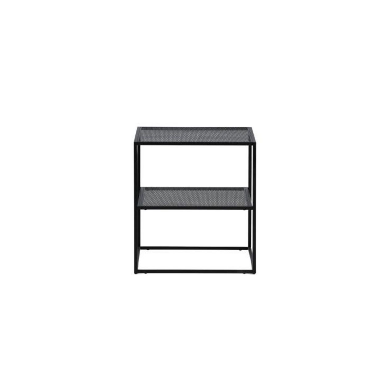 Paris Prix Table d'Appoint Avec Étagère  Netz  60cm Noir