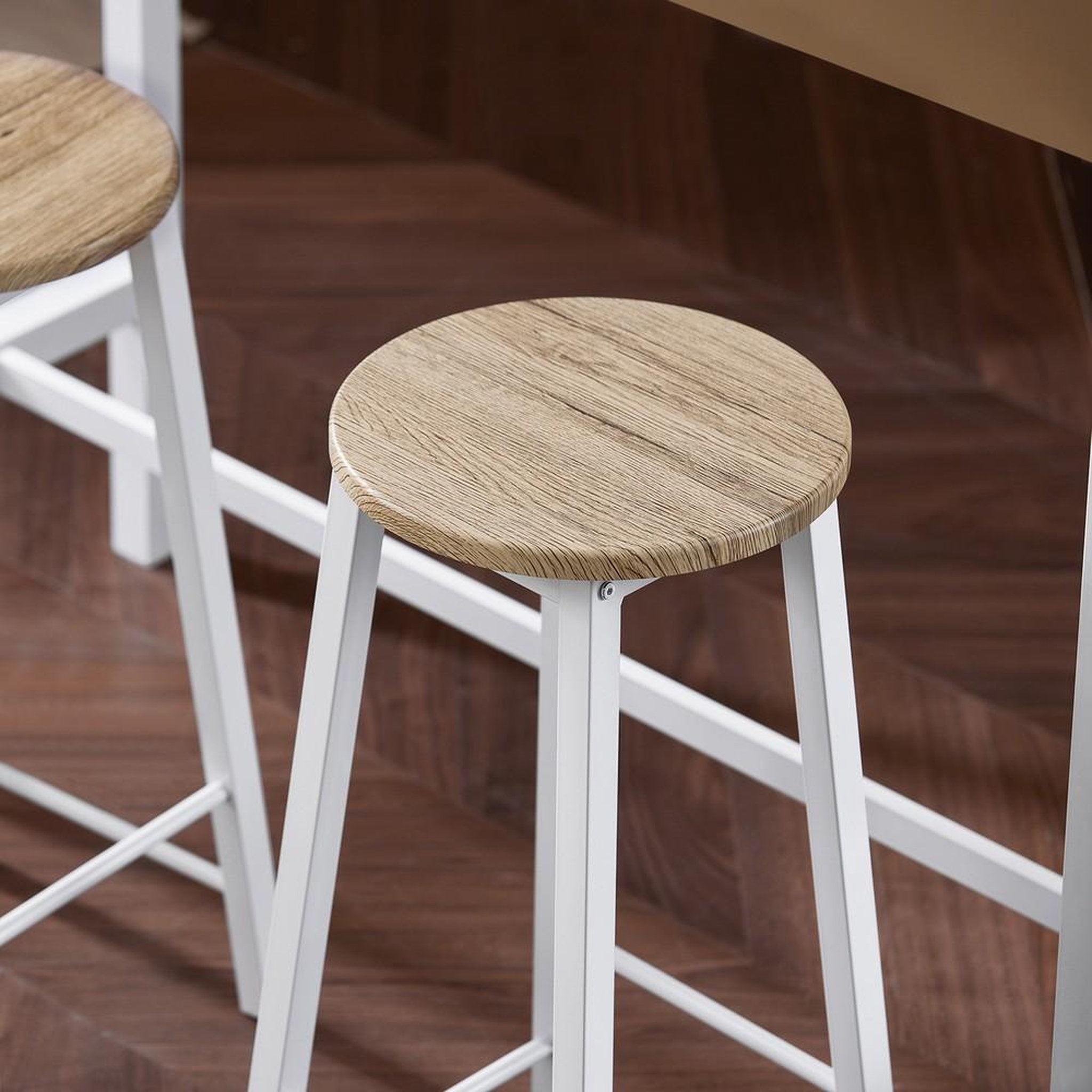 Voir la diapositive 6 : SOBUY SoBuy - Ensemble de table avec 4 tabourets à repose-pieds - Industriel - OGT22