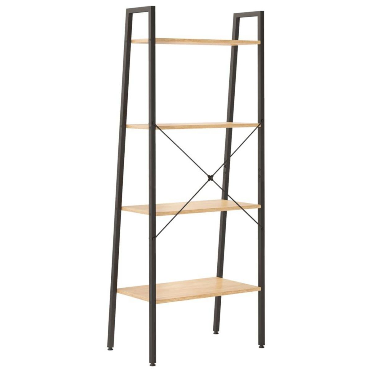 VIDAXL Etagere sur pied 4 niveaux Marron clair et noir 56x35x140 cm