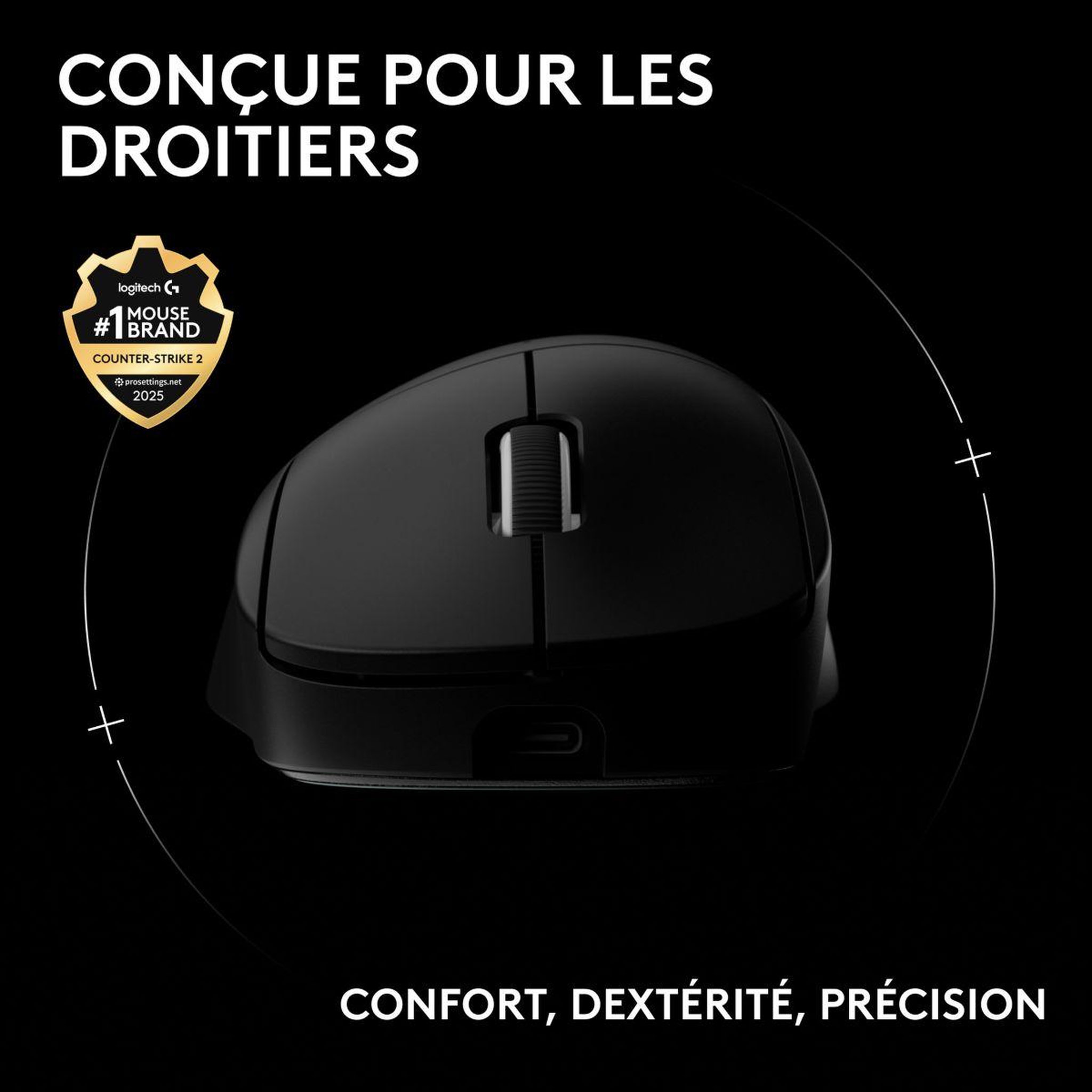 Voir la diapositive 2 : Logitech Souris gamer sans fil pro x superlight 2 dex lightspeed noir