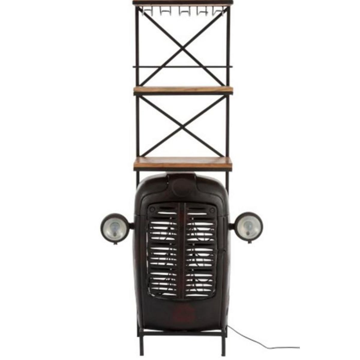 Paris Prix Comptoir de Bar en Métal  Tracteur  181cm Noir