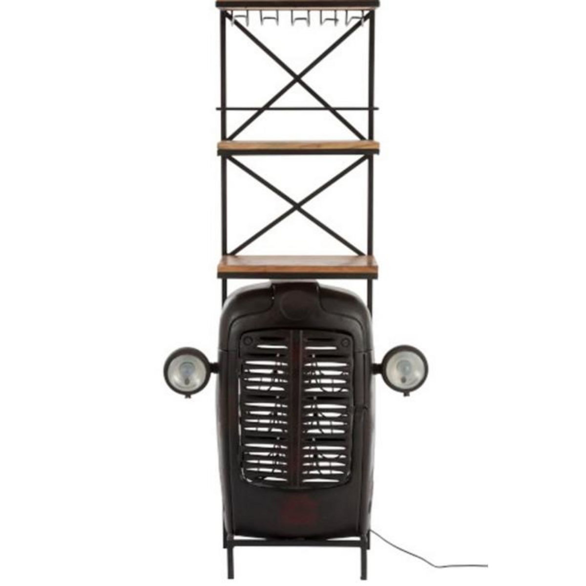 Paris Prix Comptoir de Bar en Métal  Tracteur  181cm Noir