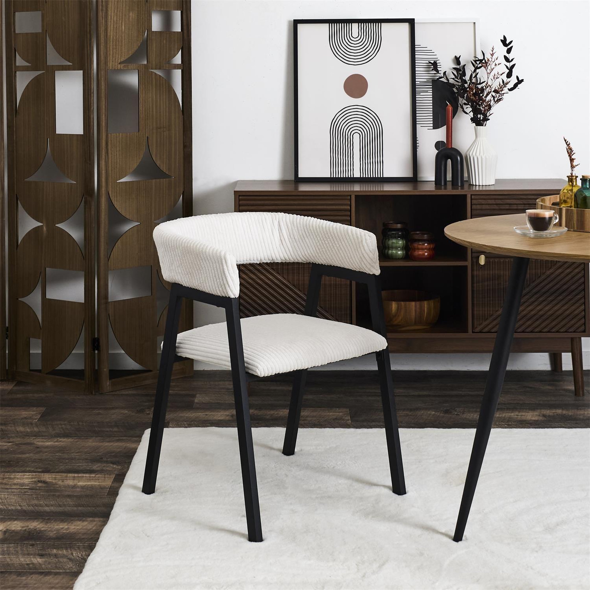 Voir la diapositive 2 : TOILINUX Lot de 2 fauteuils design en tissu côtelé scott