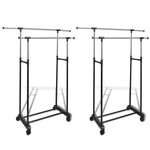VIDAXL Porte manteaux réglables 2 pcs 2 rails d accrochage