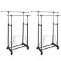 Voir la diapositive 1 : VIDAXL Porte manteaux réglables 2 pcs 2 rails d accrochage