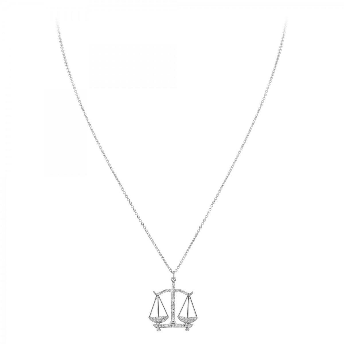 SC CRYSTAL Collier signe astrologique balance orné de Cristaux scintillants par SC Crystal en Métal rhodié