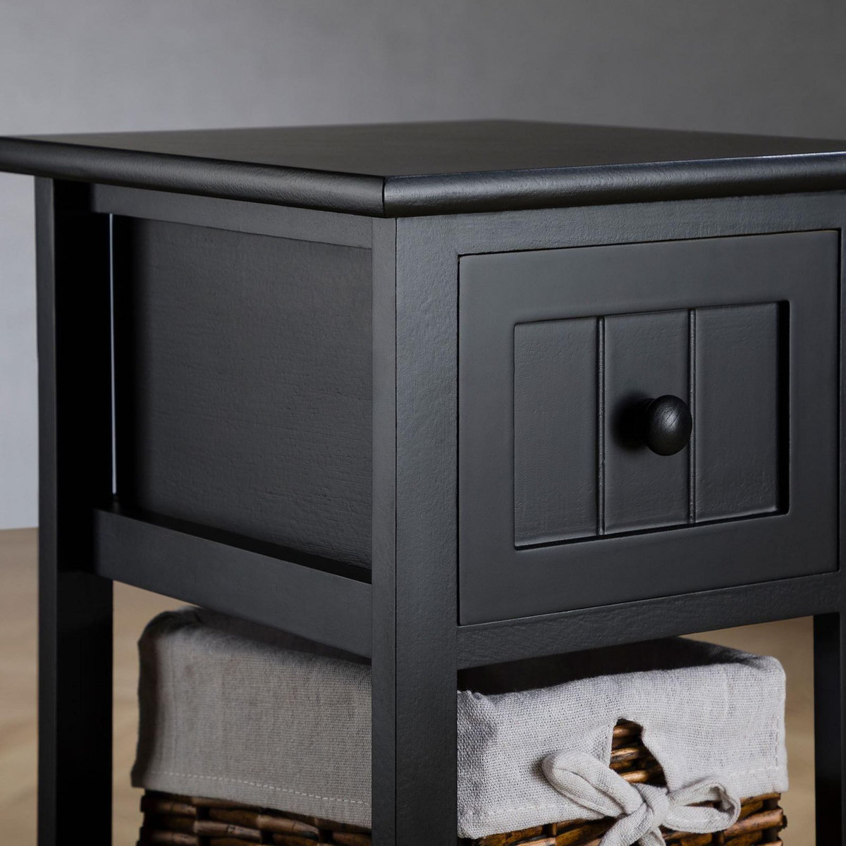 IDIMEX Table de chevet TALASI avec 1 tiroir et 2 paniers - En bois