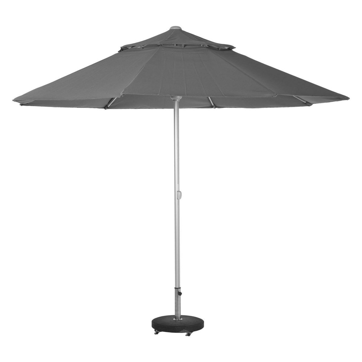 HESPERIDE Parasol droit Rond télescopique Easyo - Diam. 330 cm - Ardoise