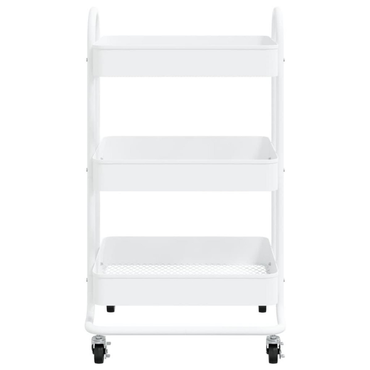 VIDAXL Chariot a 3 niveaux Blanc 43x34x79 cm Acier