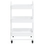 Voir la diapositive 3 : VIDAXL Chariot a 3 niveaux Blanc 43x34x79 cm Acier