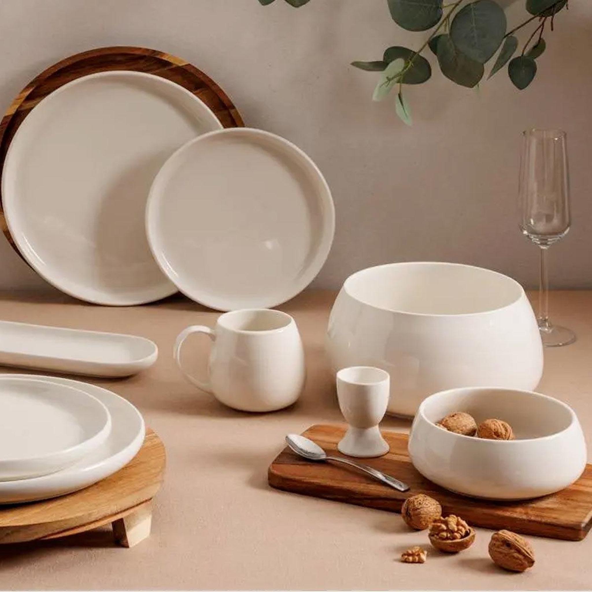 Voir la diapositive 2 : SECRET DE GOURMET Coquetier en céramique  nora  7cm blanc