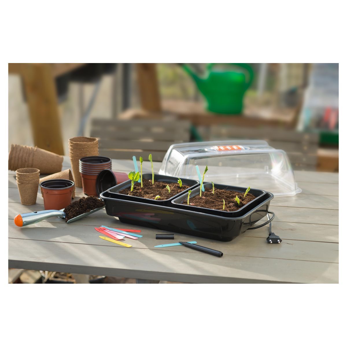 Nature Mini-serre de culture chauffante - 8W - 19x38x24cm