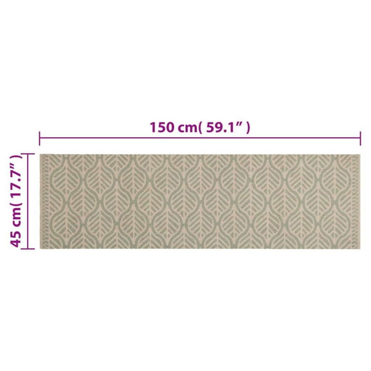 VIDAXL Tapis de cuisine lavable impression feuilles 45x150 cm velours
