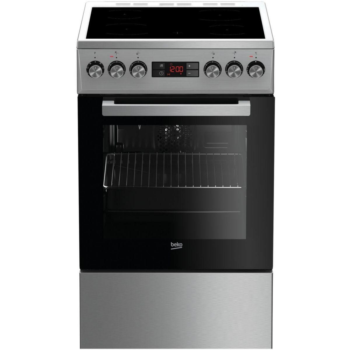 Beko Cuisinière vitrocéramique 55l 4 feux inox - FSE57300GX