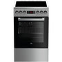 Voir la diapositive 3 : Beko Cuisinière vitrocéramique FSE57300GX