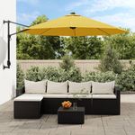 VIDAXL Parasol mural jaune 290 cm