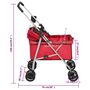 Voir la diapositive 6 : VIDAXL Poussette pour chien pliante Rouge 76x50x100 cm Tissu Oxford