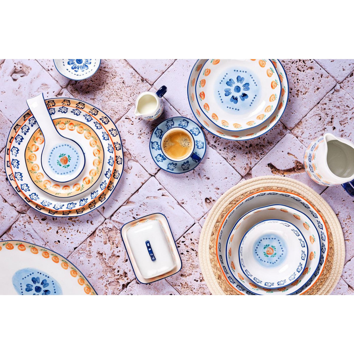 BJORN Service Les Essentiels NAPOLI - 12 pièces - Agrume