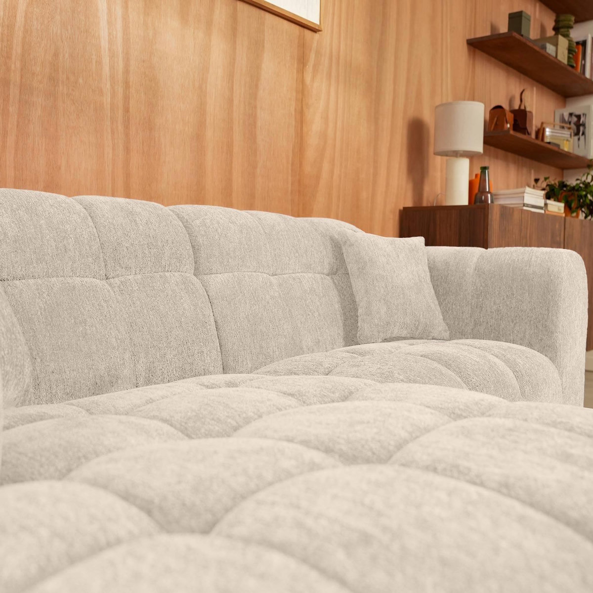 LISA DESIGN Mini ray - canapé d'angle gauche 4 places en tissu texturé