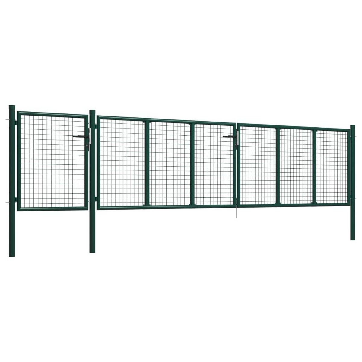 VIDAXL Portail de jardin Acier 500 x 100 cm Vert