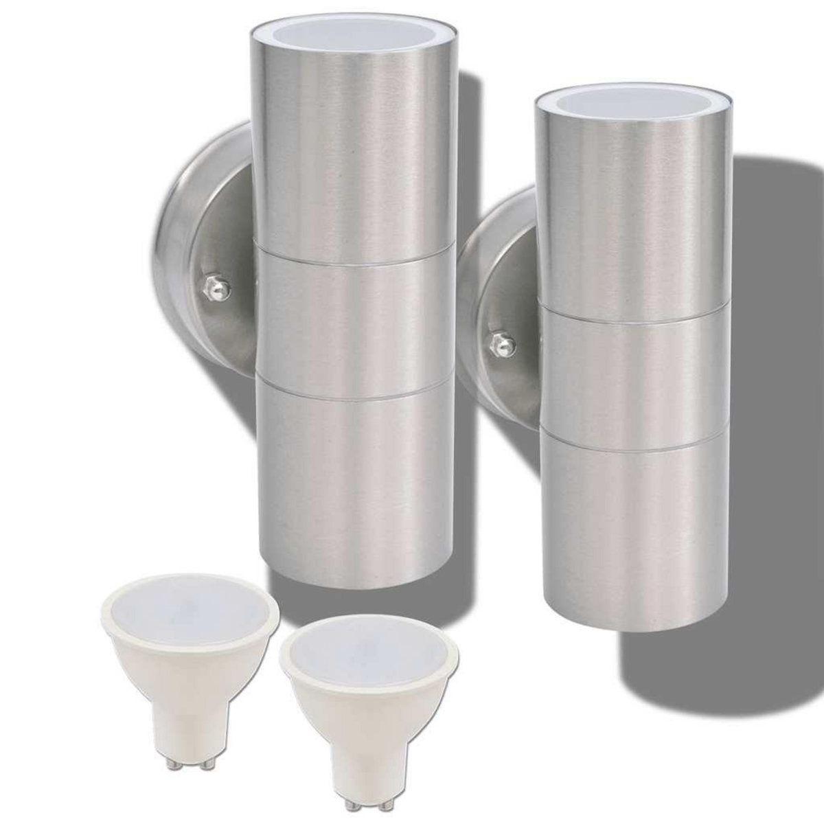 VIDAXL Applique murale LED d'exterieur 2 pcs Acier inoxydable haut bas