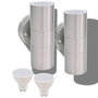 Voir la diapositive 2 : VIDAXL Applique murale LED d'exterieur 2 pcs Acier inoxydable haut bas