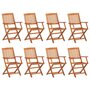 Voir la diapositive 3 : VIDAXL Ensemble a manger de jardin 9 pcs 220x90x75 cm bois d'acacia