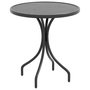 Voir la diapositive 1 : OUTSUNNY Table de jardin ronde Ø 66 cm acier plateau à lattes noir