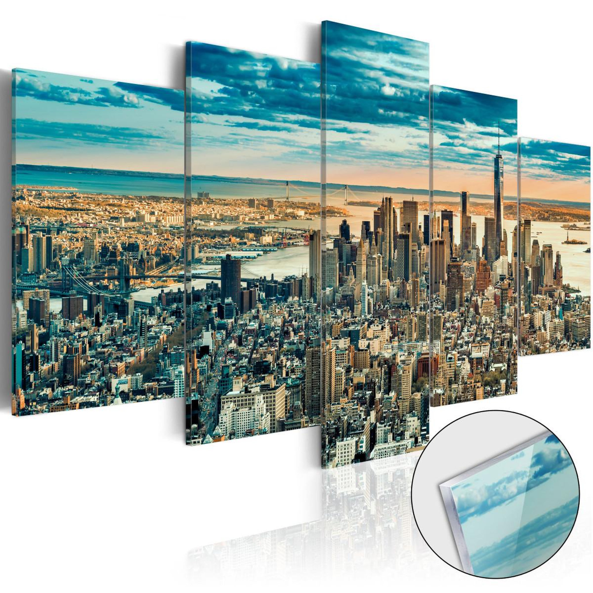 Voir la diapositive 1 : Paris Prix Tableau sur verre acrylique  ny : dream city