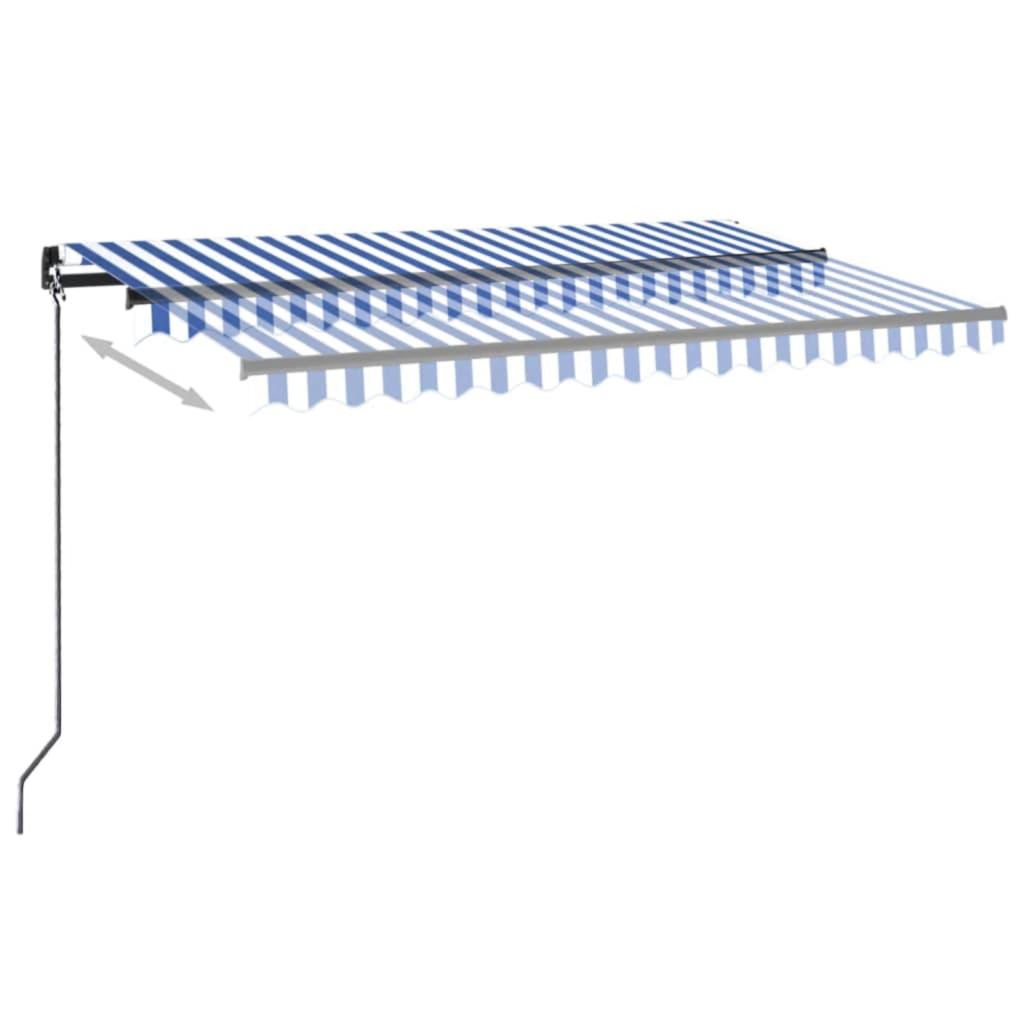 Voir la diapositive 3 : VIDAXL Auvent retractable automatique 450x350 cm Bleu et blanc