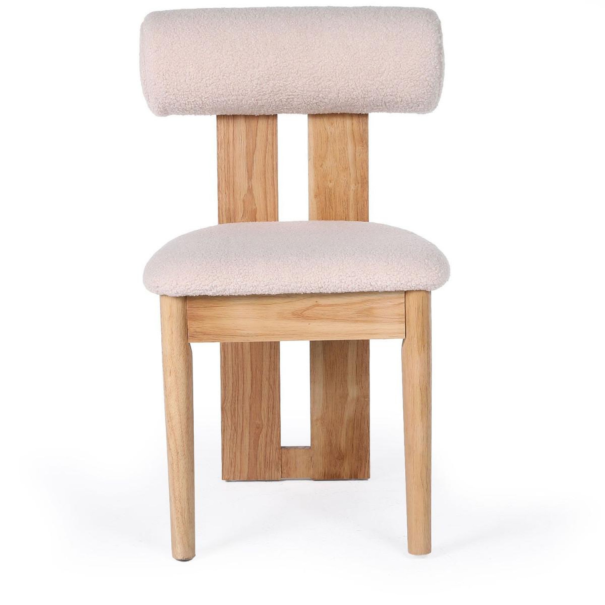 Voir la diapositive 2 : Paris Prix Chaise design en tissu bouclette  jasper  79cm beige