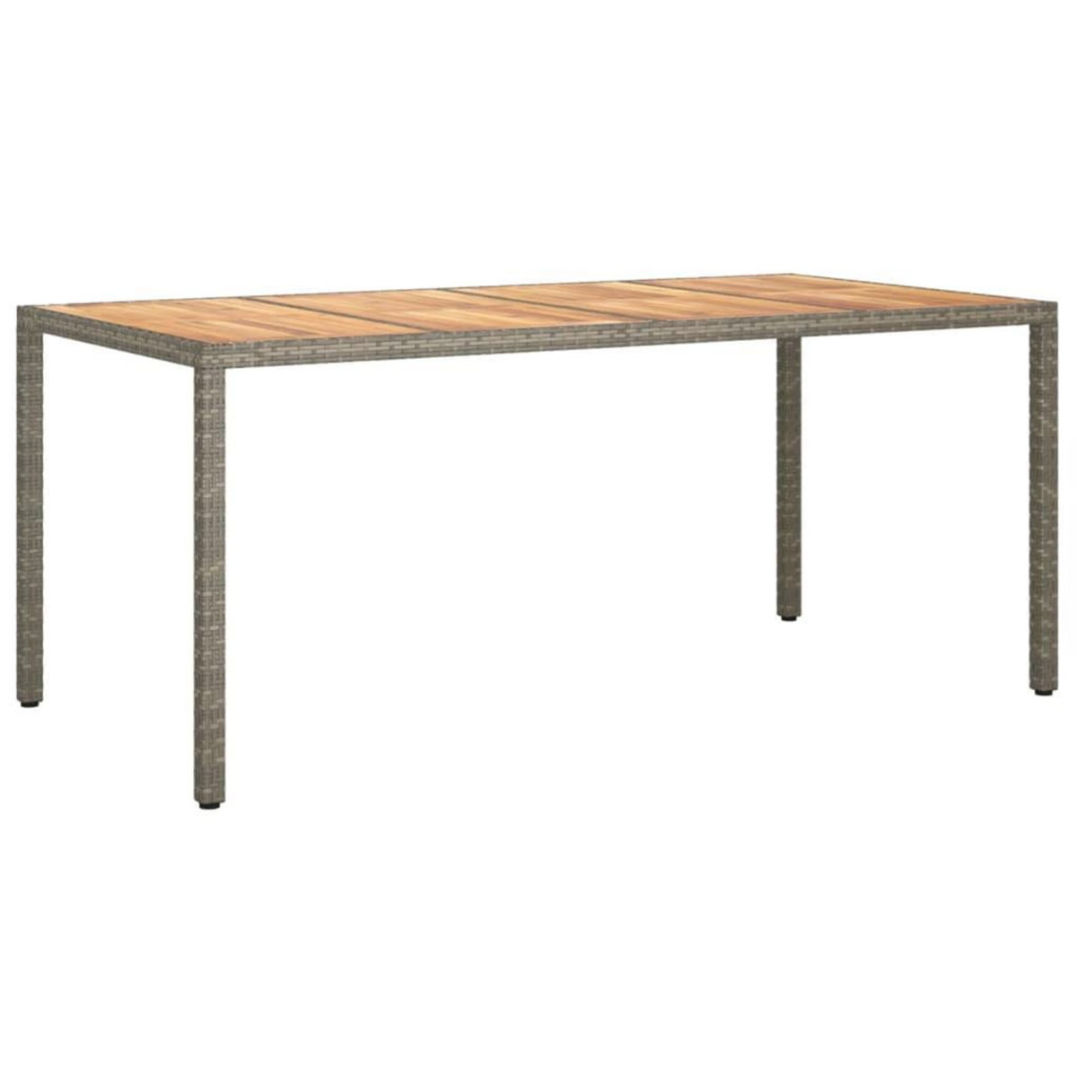 VIDAXL Table de jardin 190x90x75 cm Resine tressee/bois d'acacia Gris